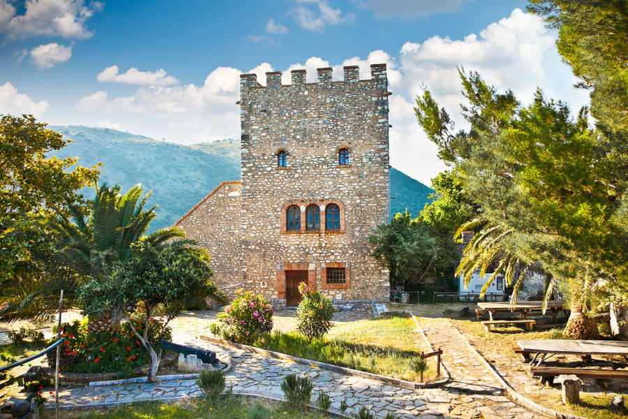 Tower of the ancient Baptistery dated from the 6th century at Butrint, Albania.