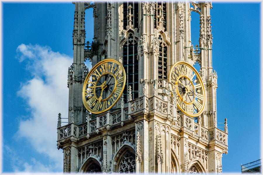 Cathedral's Clock, in Antwerp (Antwerpen), Belgium