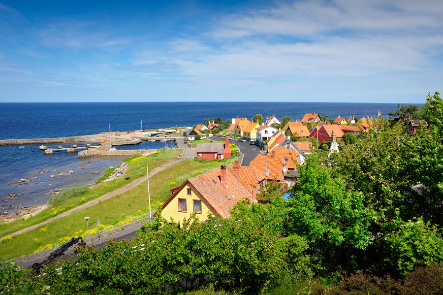 Small town on Bornholm island