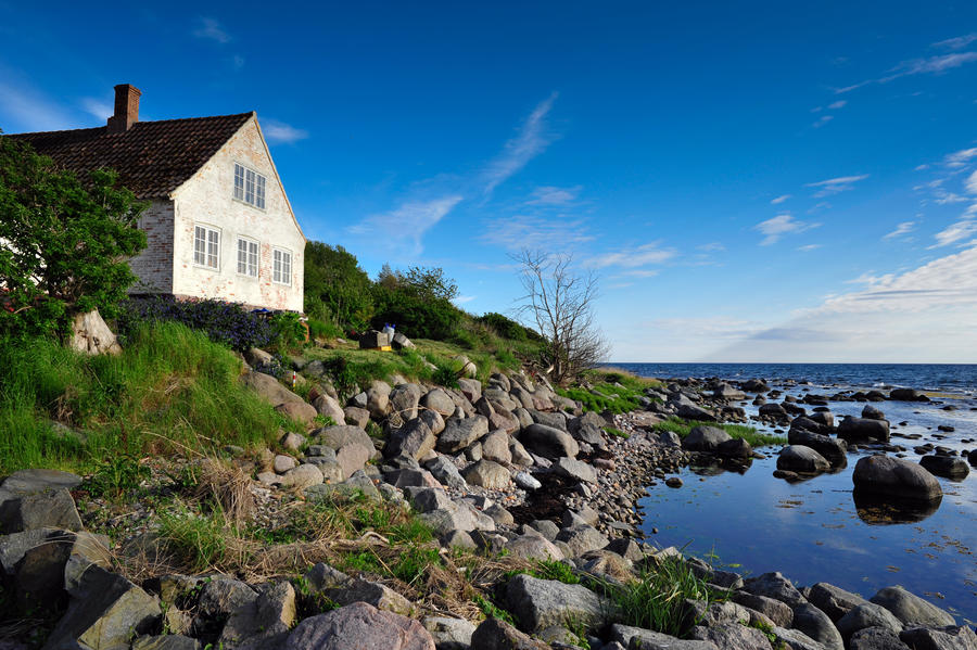 Bornholm island landscape with house