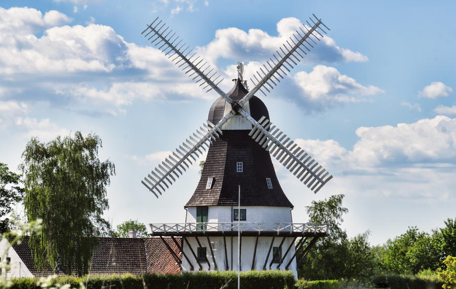 Wind mill in Egeskov, fyn, funen, Denmark