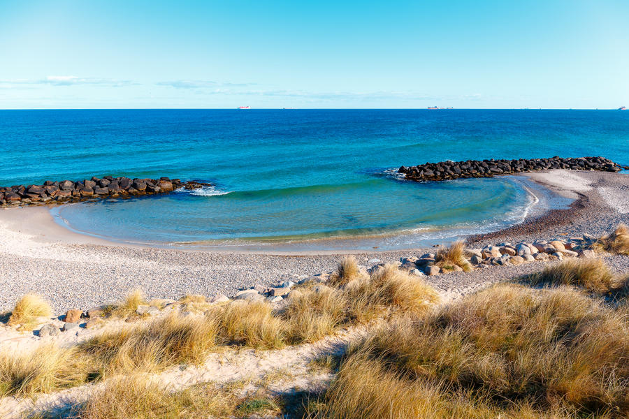 The beach at Skagen, the northern most point of Denmark