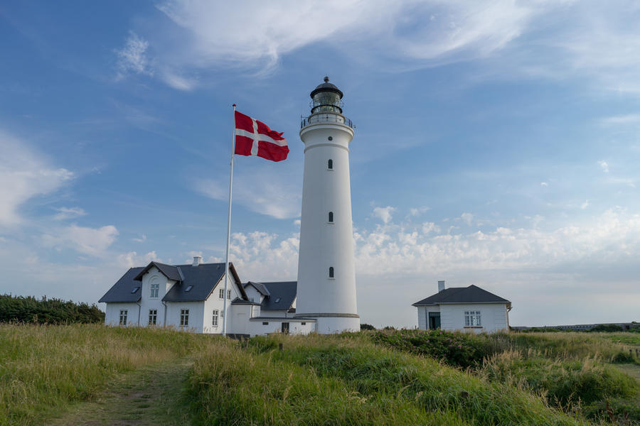 Scenic view of lighthouse of Hirtshals in denmark.