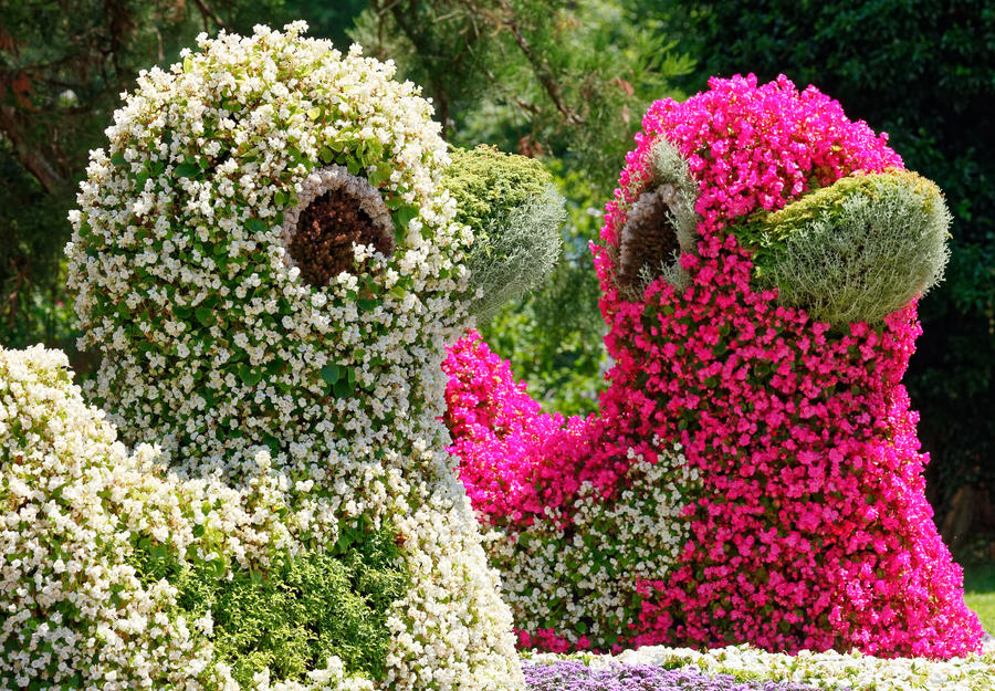 Shrubs, bushes in shape of animals, Isle Mainau
