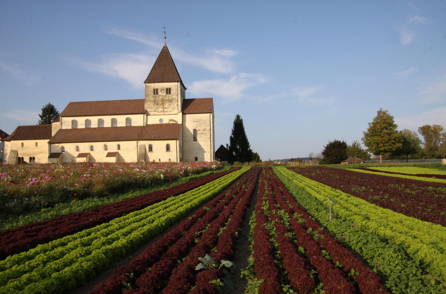1000 year old church on the island of Reichenau, Lake Constance, Germany