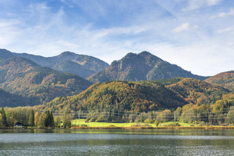 Image of lake Kochelsee in autumn, Bavaria, Germany