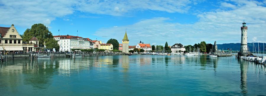Germany-panoramic view of the port of Lindau