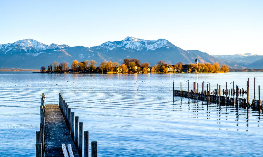 famous chiemsee lake in bavaria - germany