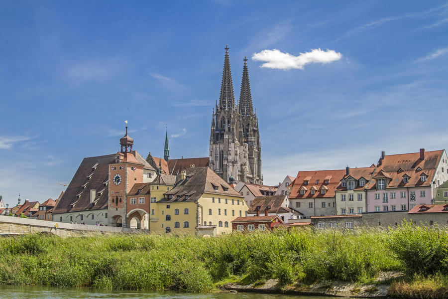 The Regensburg Cathedral St. Peter is the landmark of the city of Regensburg