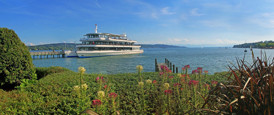 passenger liner at Starnberg, lake starnberger see, bavaria