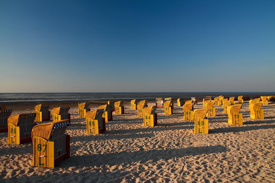 Colorful cabin on Cuxhaven beach, Germany