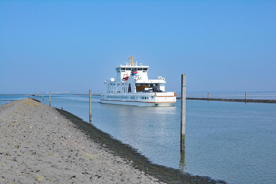 Ferry to Norderney from Norddeich Harbor,East Frisia,North Sea,Germany