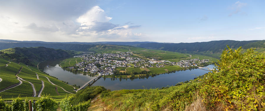 german church located high above the mosel river near bernkastel-kues germany.