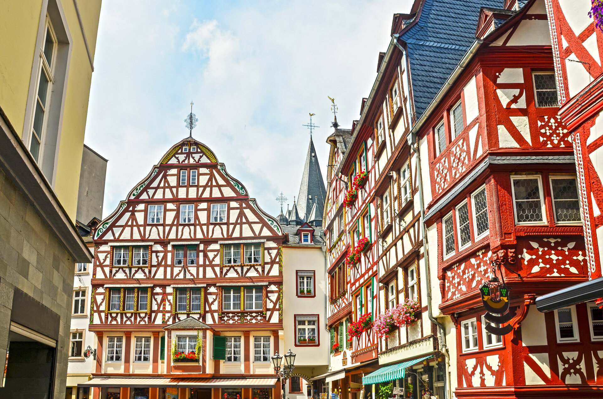 Moselle Valley Germany: Timbered houses in the old town of Bernkastel-Kues