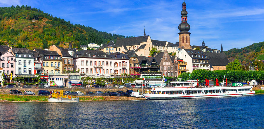 Romantic Rhine river cruise - medieval town Cochem. Germany