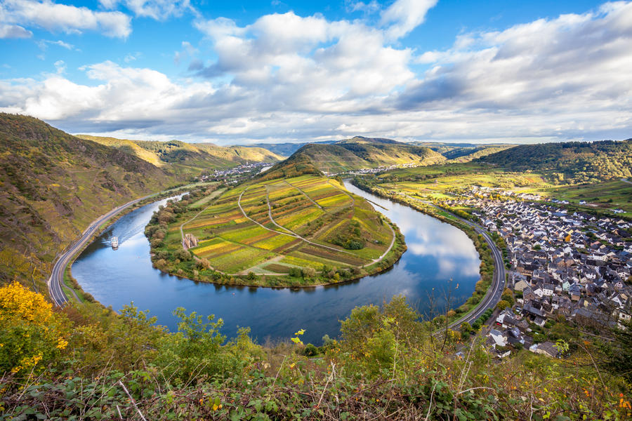 Calmont Moselle loop Landscape in golden autumn colors Travel Germany