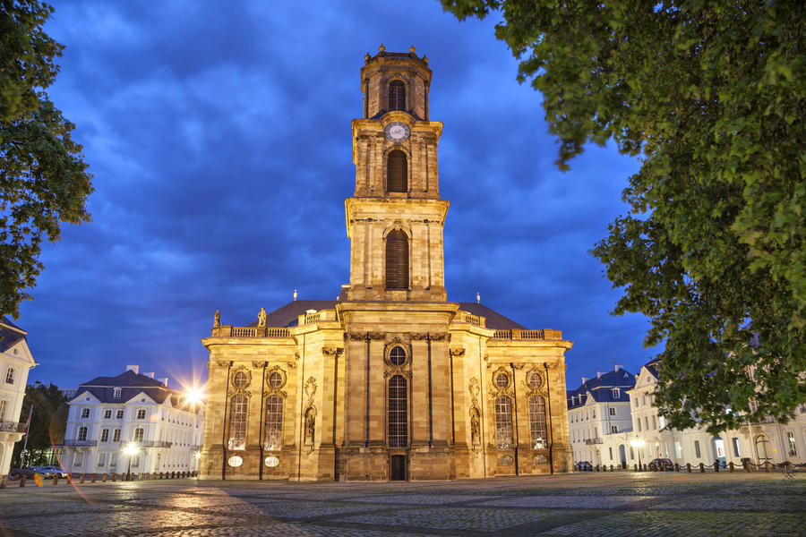Ludwigskirche -  a Protestant baroque style church in Saarbrucken, Germany (western facade)