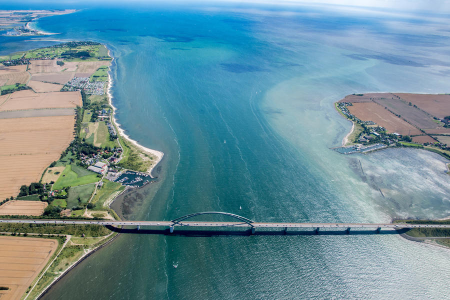 Panorama flight over the North of Germany - Schleswig-Holstein and Fehmarn