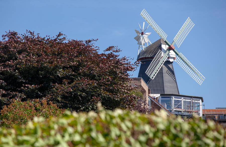 Windmill on the village of Laboe near Kiel, Germany