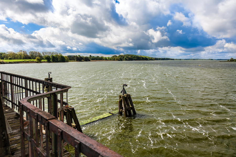 Wind and the Bridge of Lindaunis,  Schlei, Region Angeln, Schleswig Holstein, Northern Germany