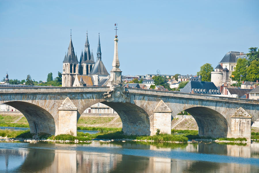 Old Bridge in Blois, valley of Loire, France