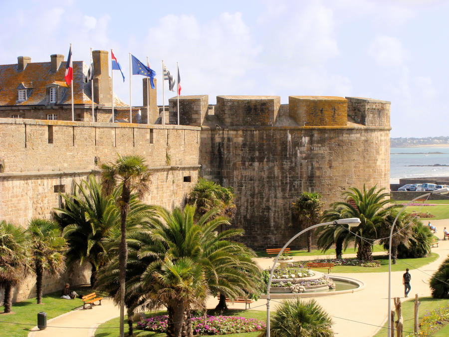 Ancient defensive walls of the city of St. Malo, France