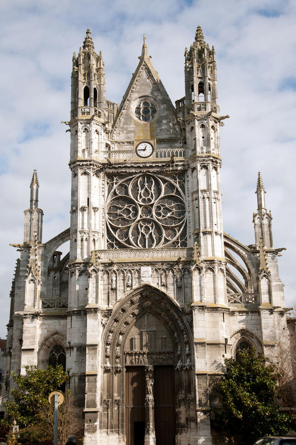 Beautiful church on Vernon town square in Normandy