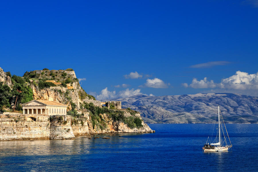 Hellenic temple at Corfu island, Greece