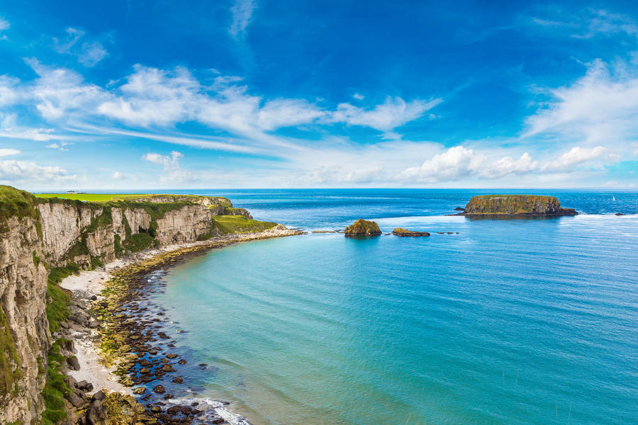 Carrick-a-Rede, Causeway Coast Route in a beautiful summer day, Northern Ireland, United Kingdom