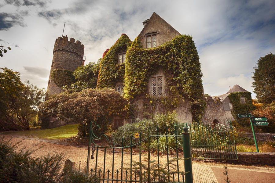Malahide castle near Dublin by autumn