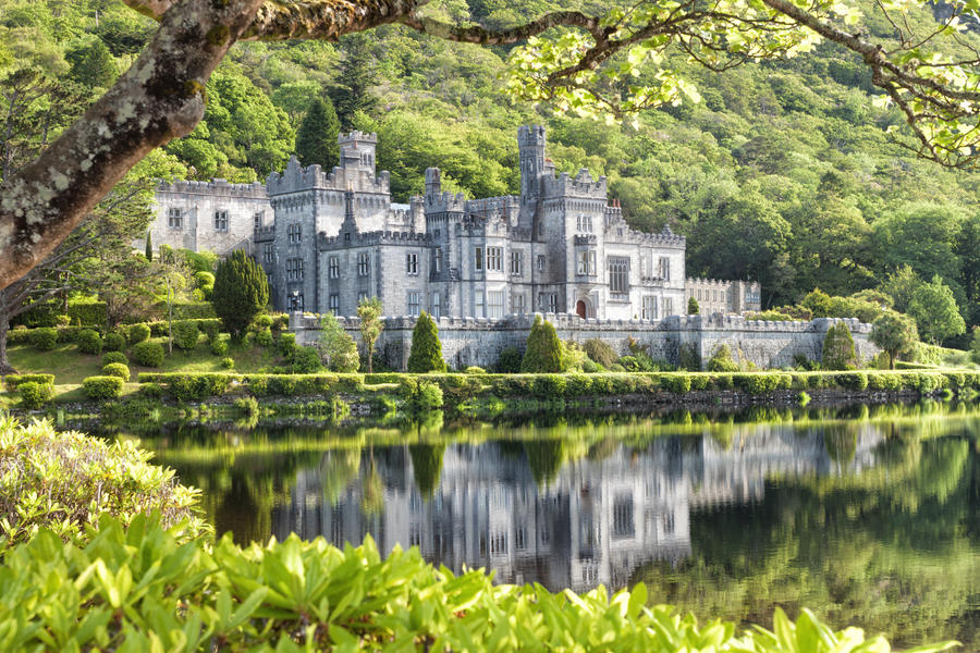 Kylemore Abbey in Connemara, County Galway, Ireland.