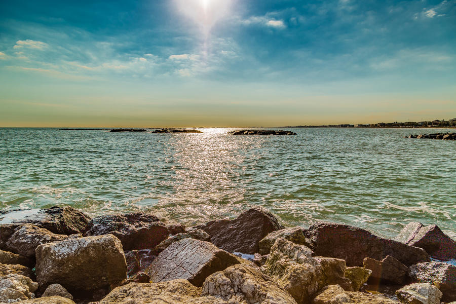 Dirty cliff in the Adriatic Sea