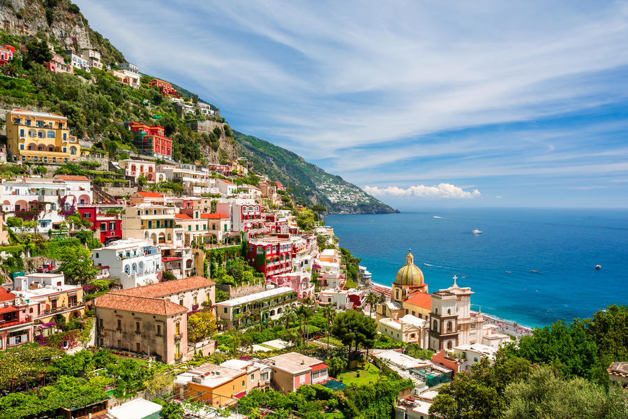 beautiful view on Positano on Amalfi coast, Campania, Italy