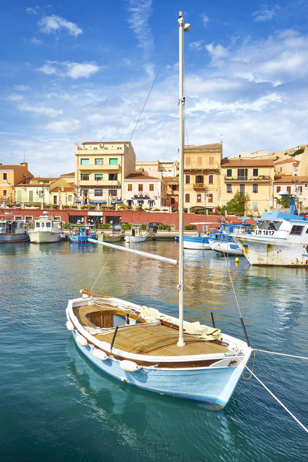 La Maddalena, view of the town and harbor,  La Maddalena Island, La Maddalena Archipelago, Sardinia, Italy