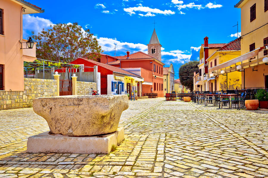 Colorful architecture of historic town of Nin, Dalmatia region of Croatia