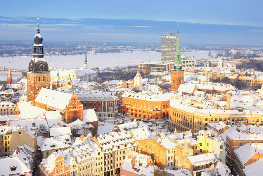 Riga, Latvia, Downtown view from the Sant Peter cathedral