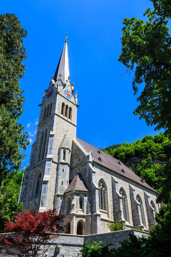Vaduz Cathedral, or Cathedral of St. Florin in Vaduz, Liechtenstein.