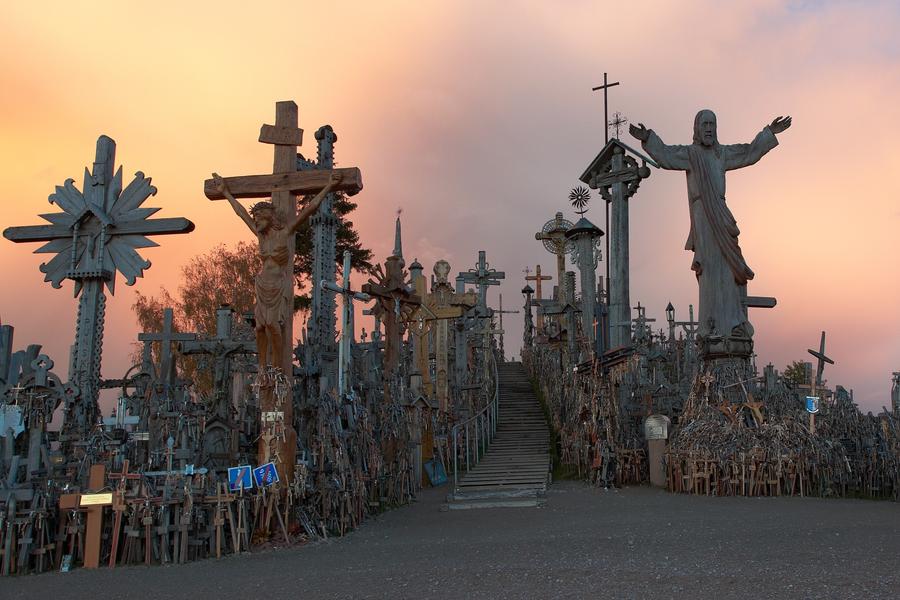 The hill of crosses at evening