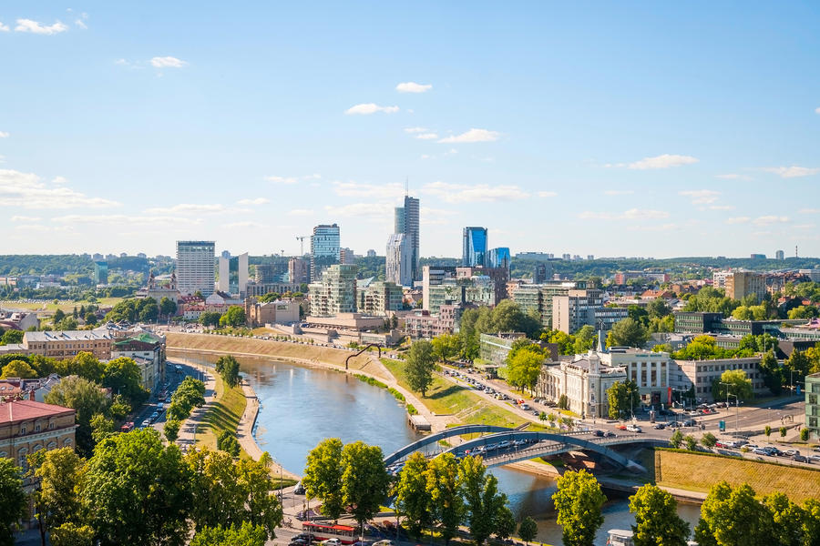 View to modern part of Vilnius, capital of Lithuania