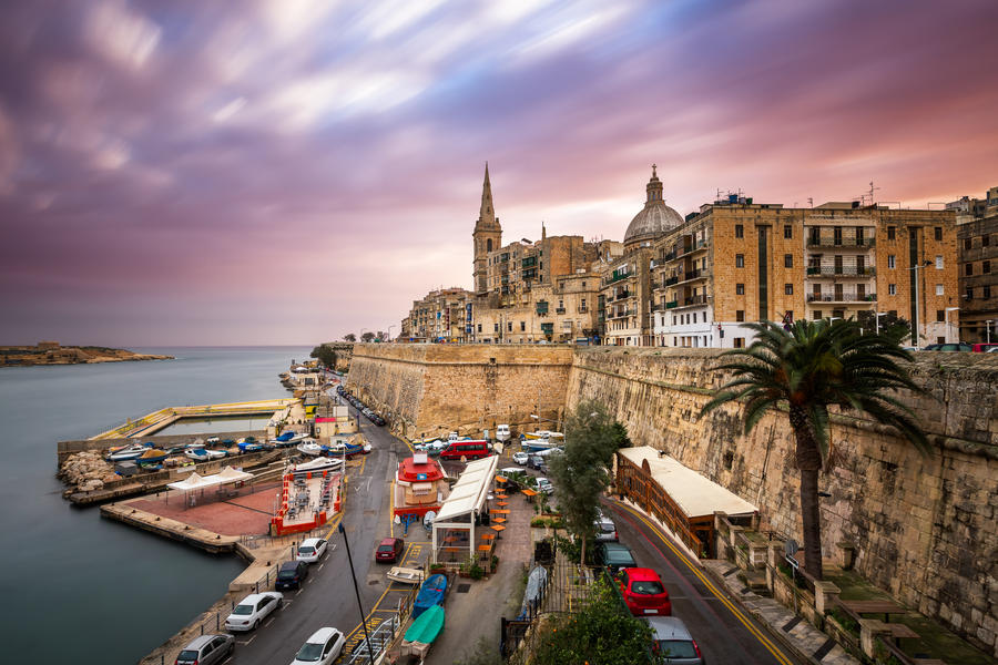 Valletta Skyline in the Cloudy Morning, Malta