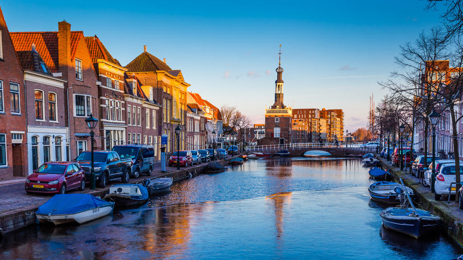 The old city centre of Alkmaar in North-Holland in the Netherlands. Also known as the city of cheese.