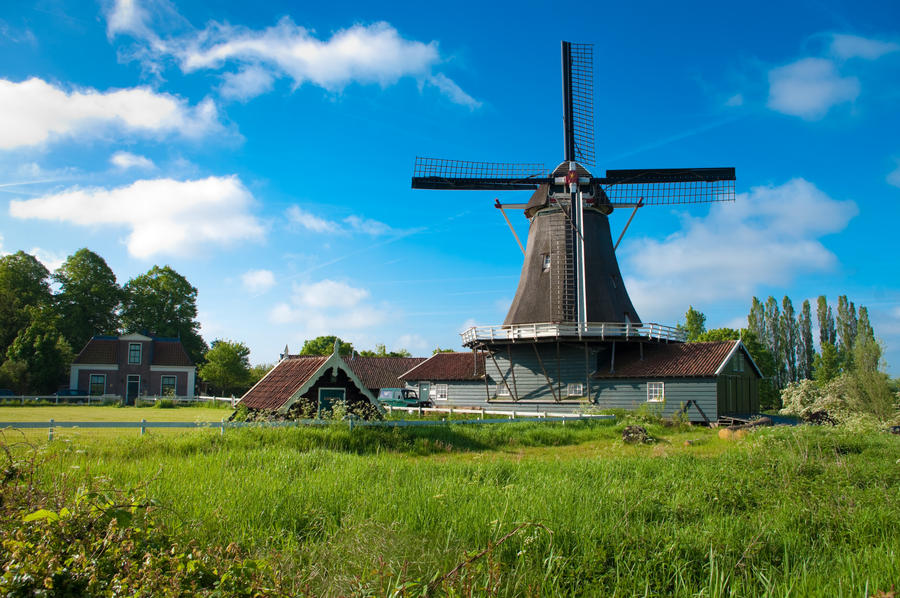 traditional mill in Deventer Netherlands, built in 1863. After a thorough restoration, finished in 2007, the mill is in use as a sawmill.