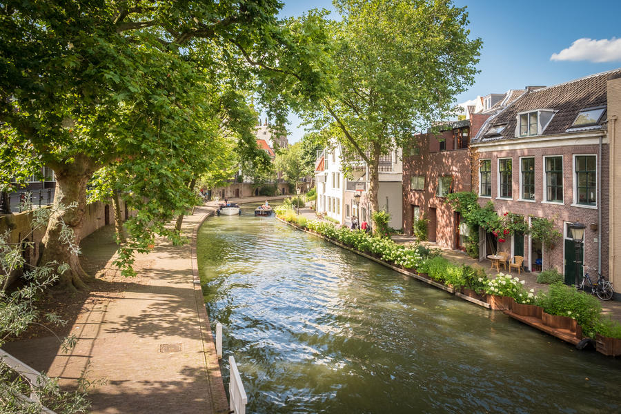 The Oude Gracht canal in Utrecht, Netherlands