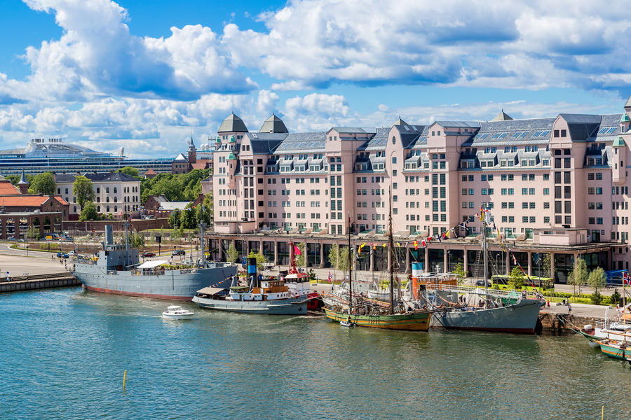 The Oslo Norway Harbor, Norway in a summer day