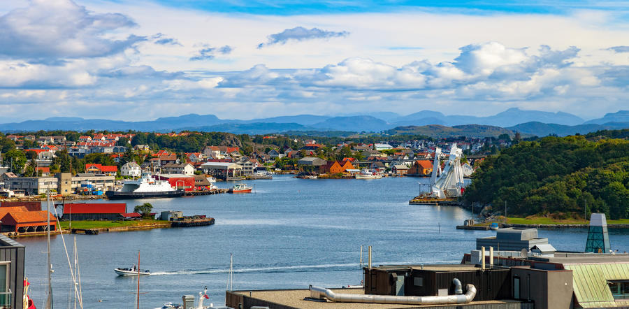 A beautiful view on Port in Stavanger, Norway.