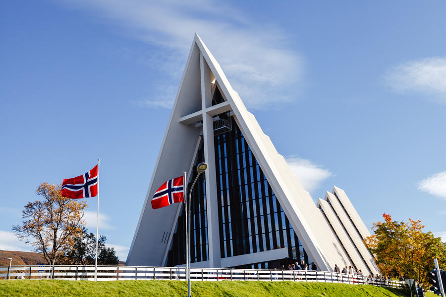 Arctic cathedral in Tromso city in northern, Norway