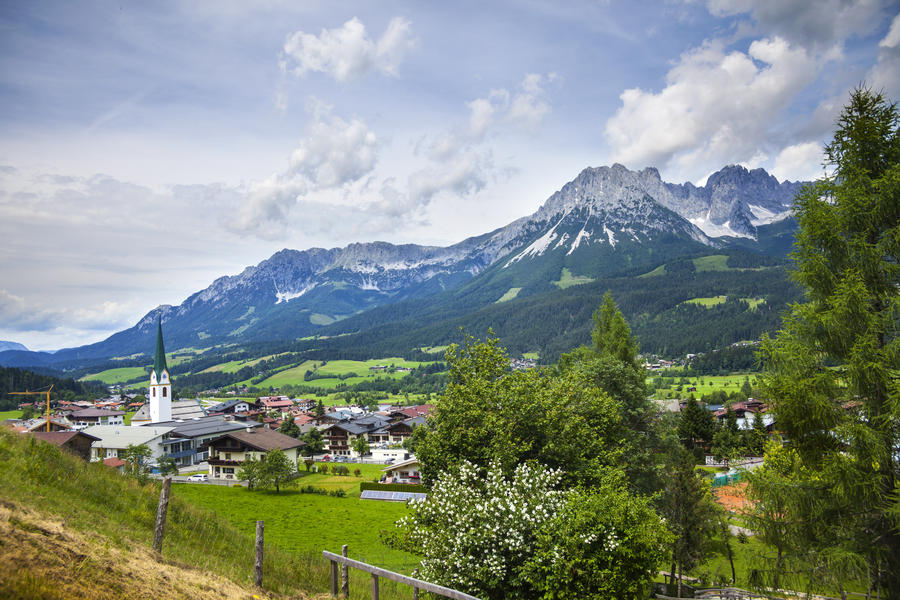 Landscape view from village Ellmau in Austrian Tirol
