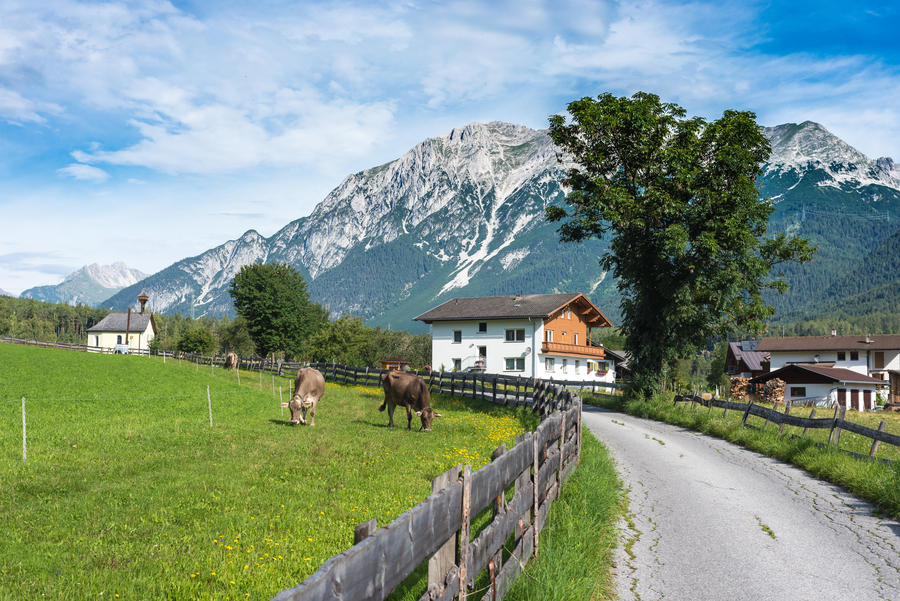 Obsteig, a municipality in the Imst district located 15 km northeast of Imst and 3 km above Motz in Sonnenplateau, western Innsbruck, Austria