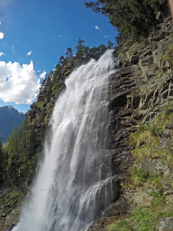 "stuibenfall" waterfall in ötztal, tyrol, austria