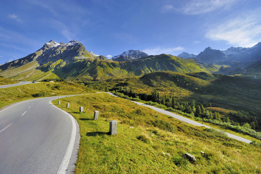 Beauty and Curves of Silvretta Alpine Road, Austria